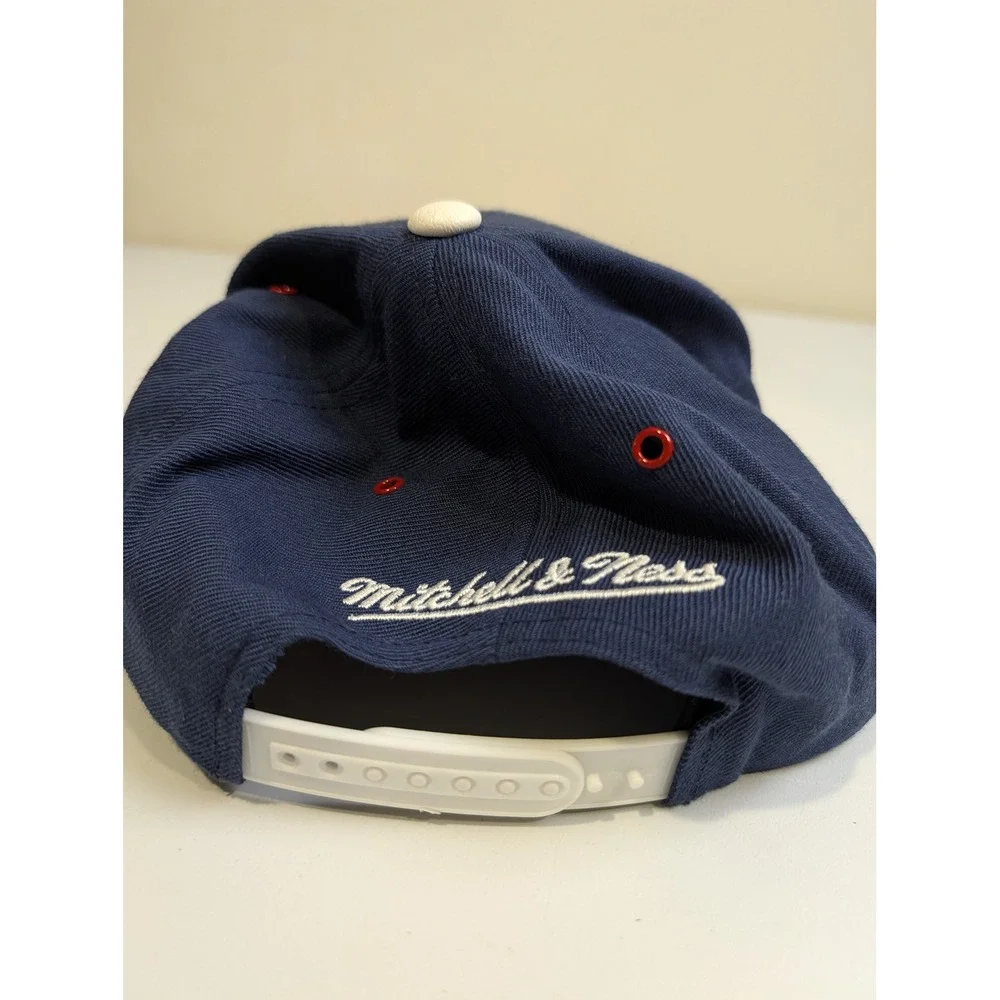 Mitchell & Ness Chicago Bulls Hat Mens OS Navy Blue Wool Blend Snapback Logo - Picture 2 of 6